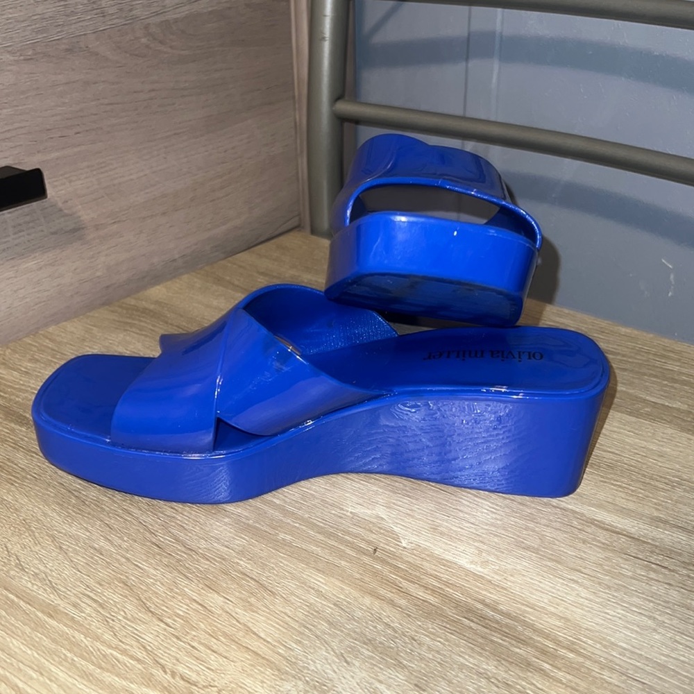Blue Wedge Heels